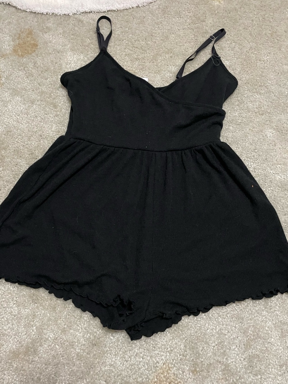 Forever 21 Black Ribbed Romper